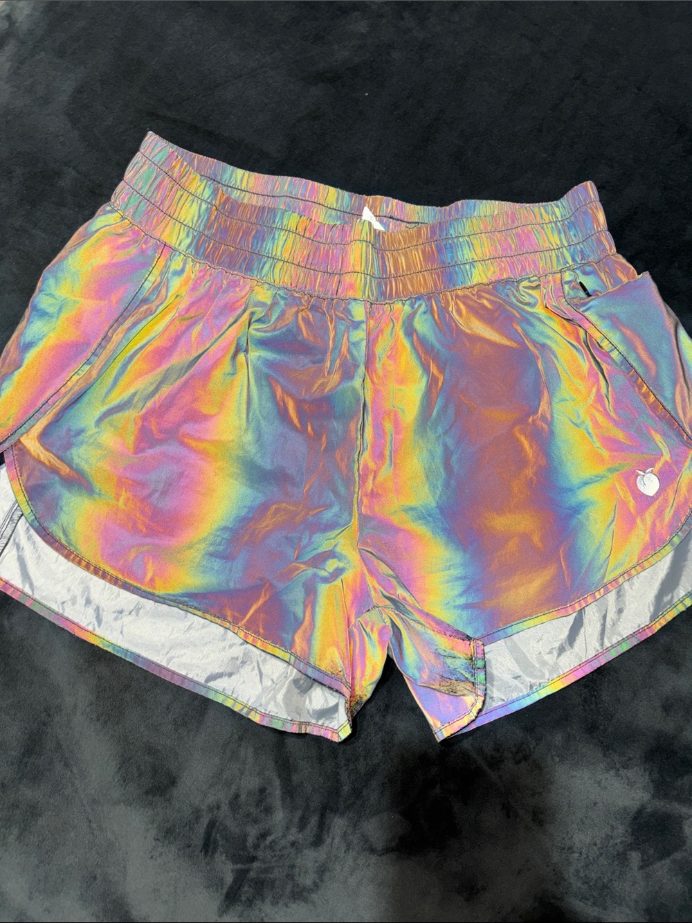 Flexliving Holographic shorts with zipper pockets